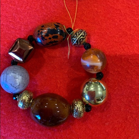 New Bala New York gold brown silver large beads bracelet - Picture 2 of 3